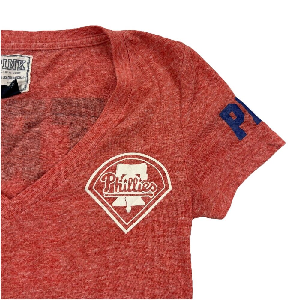 Philadelphia Phillies Victorias Secret Strike Em Out T Shirt Womens XS Red